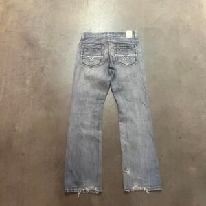 Y2K helix men light wash slim bootcut jeans embroidered thick stitch vintage 31